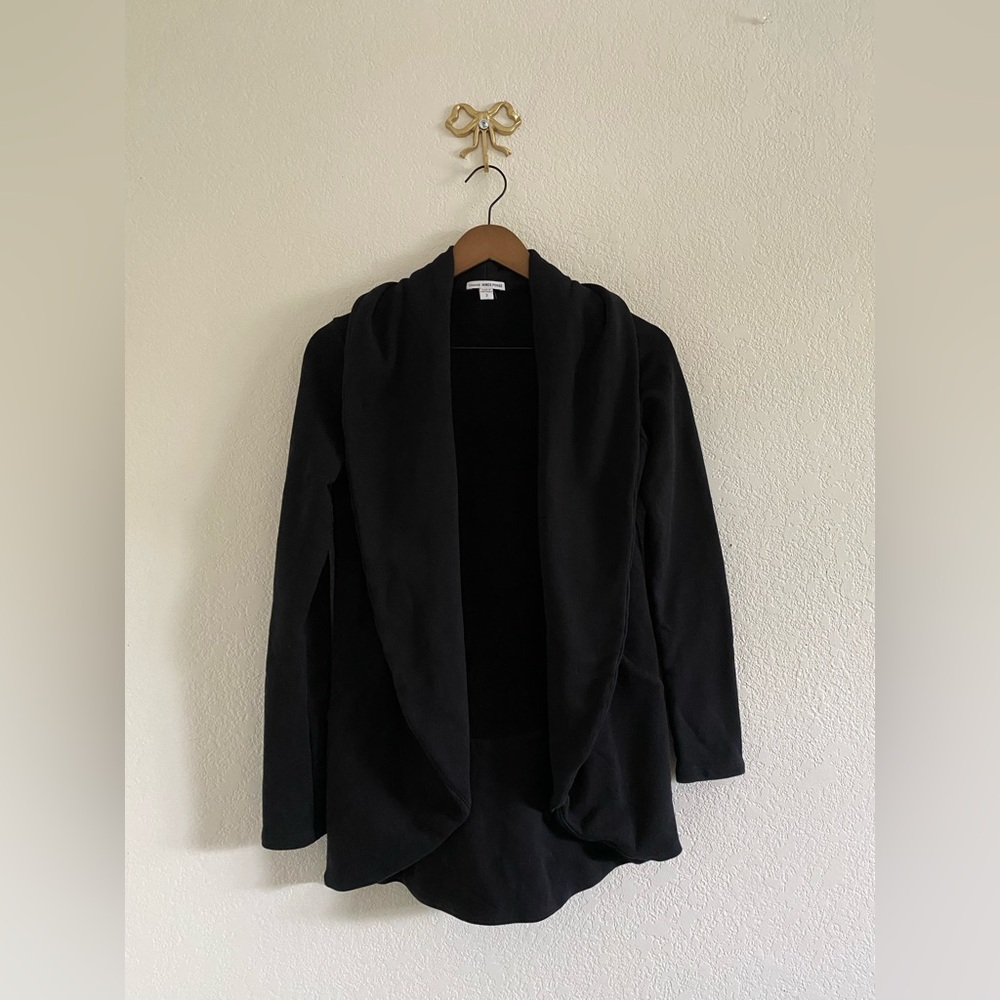 James Perse Open Front Wrap Cardigan Women’s Size 2 (Medium) WOY2848CU Black